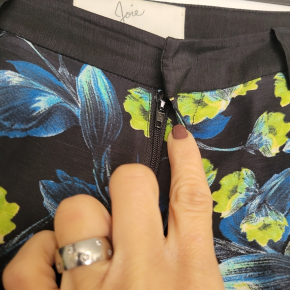 Joie Linen and Silk Floral Pants LIKE NEW Glam‎ Tropical Summer Size 6 - Picture 5 of 10